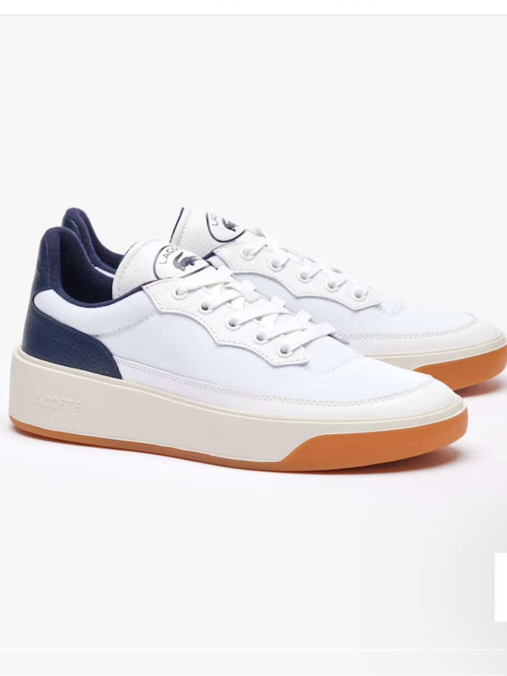Lacoste Men's G80 Club Leather Sneakers White Navy 042 size US 10 $150